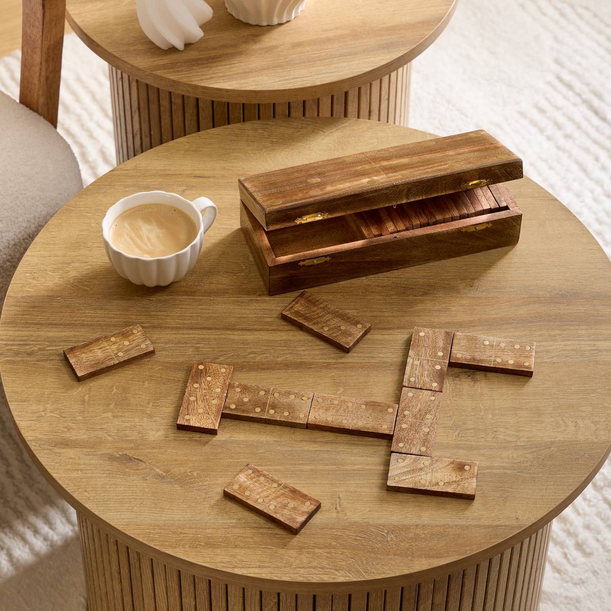 Jeu de dominos en manguier DALVA marron, ATMOSPHERA