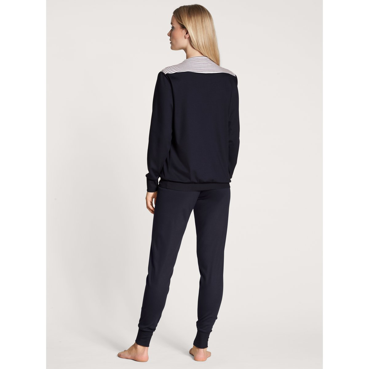 Pyjama avec bords élastiques manches longues Coton SOULMATE bleu lapis foncé, CALIDA