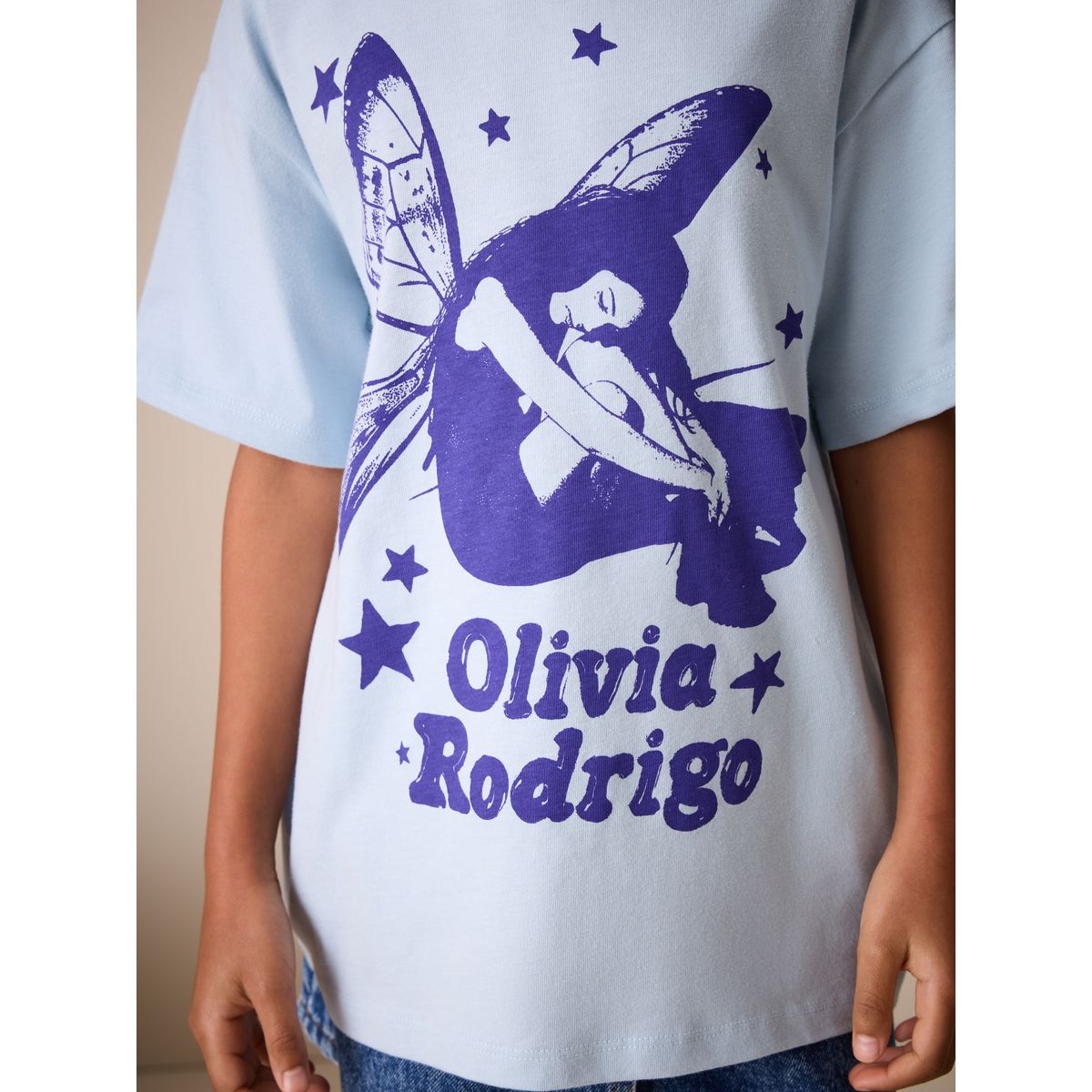T-shirt oversize olivia rodrigo bleu, NEXT