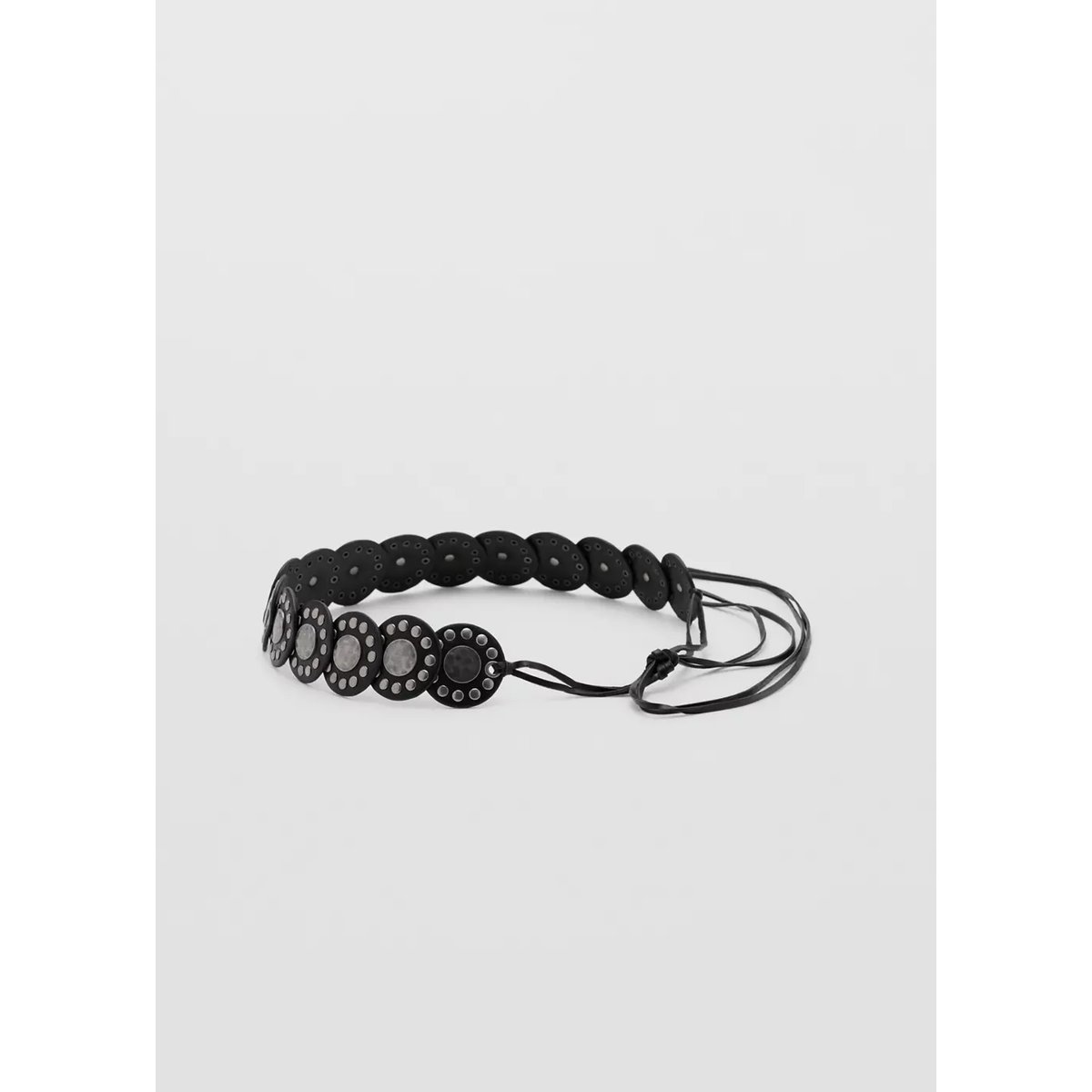 Ceinture cloutée nœud noir, MANGO TEEN