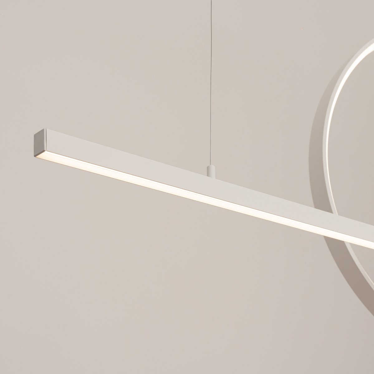 Suspension Aluminium Blanc LED 2 Glad blanc, EDEN