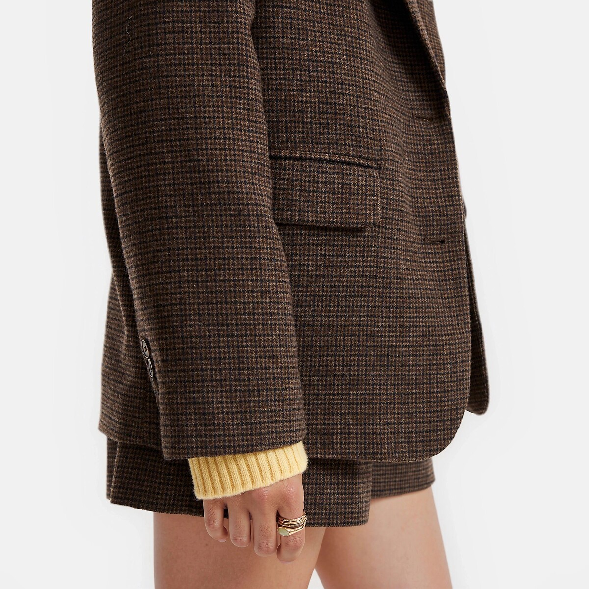Blazer coupe droite, à carreaux carreaux marron, LA REDOUTE COLLECTIONS