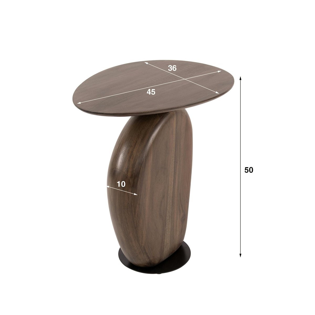 Bout de canapé en bois brun – design organique MYSORE marron, PIER IMPORT