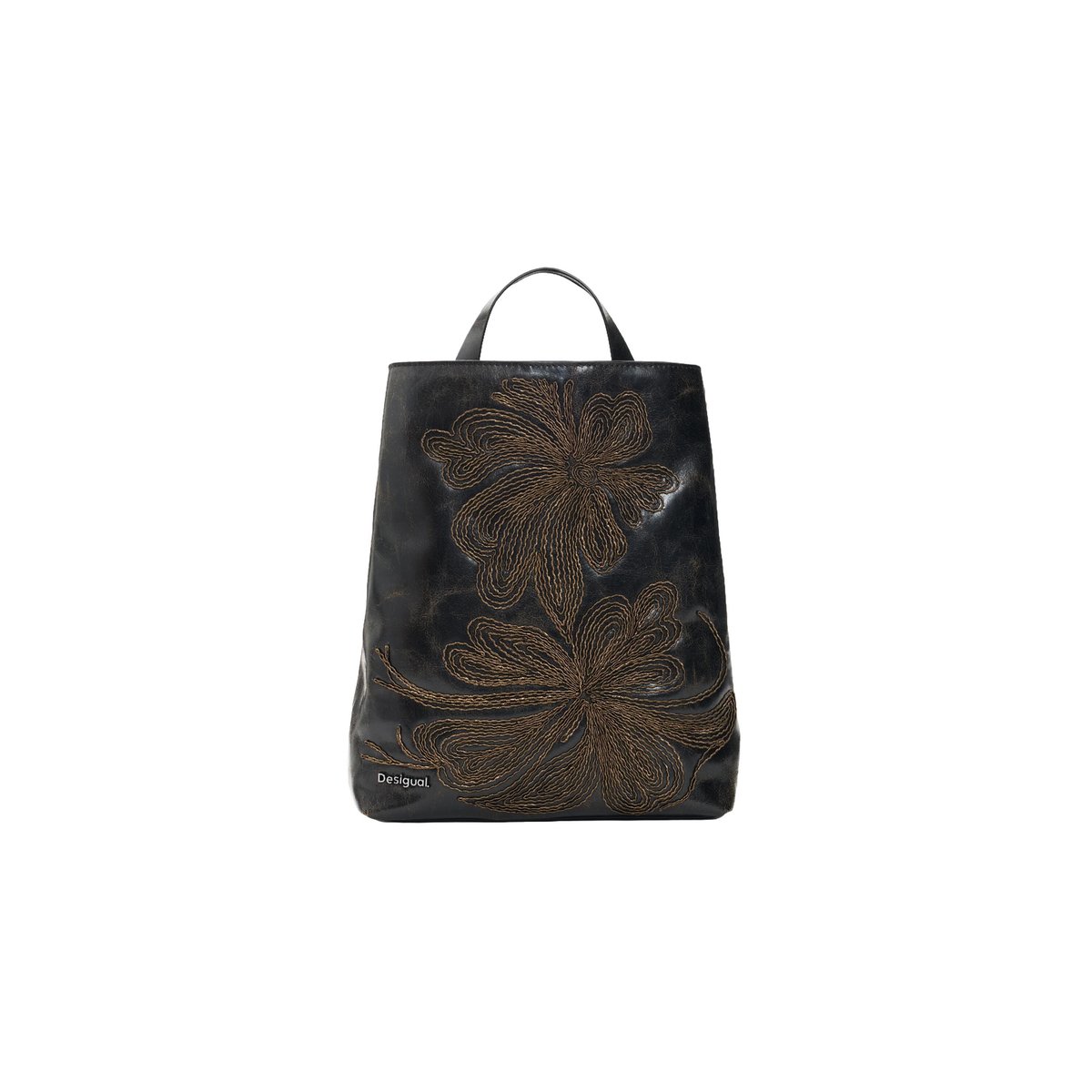 Petit sac à dos brodé marron, DESIGUAL