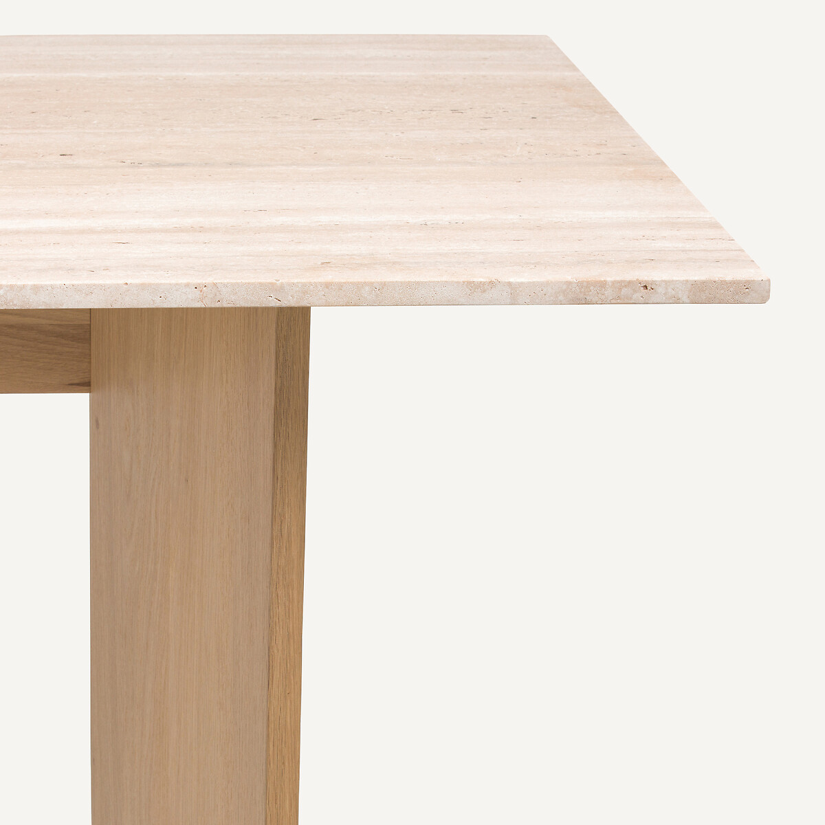 Tafel van travertijn en gebleekte massieve eik, Mindo travertijn, AM.PM