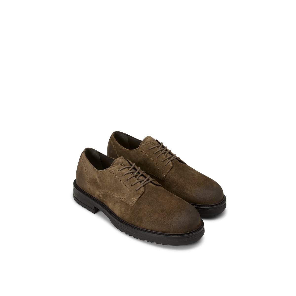 Chaussures à lacets, modèle Rony en cuir velours huilé marron, MARC O'POLO