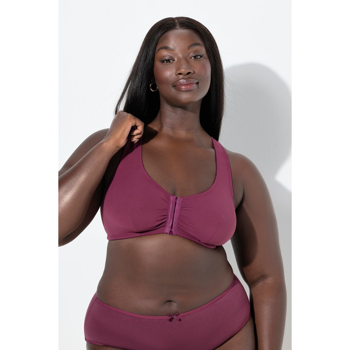 Bustier sans armatures avec dos en dentelle baies foncé, ULLA POPKEN