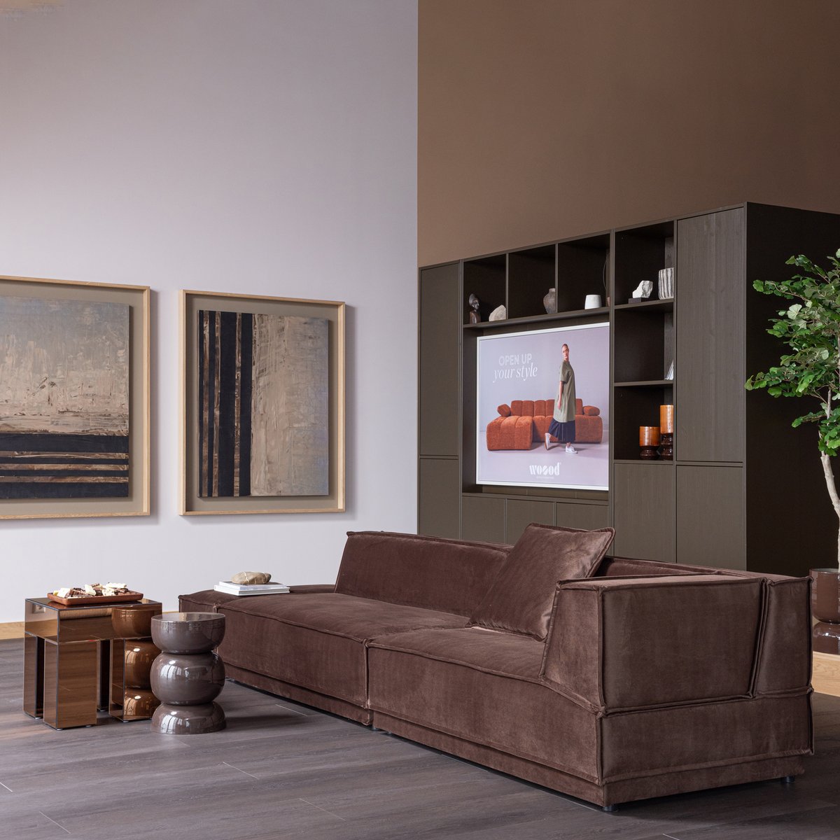 Table d'appoint en mdf MIRROX marron, WOOOD