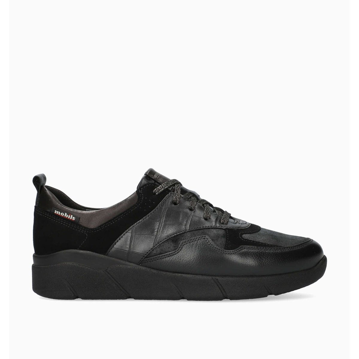 Baskets en cuir lisse IMANIA noir p5134, MEPHISTO