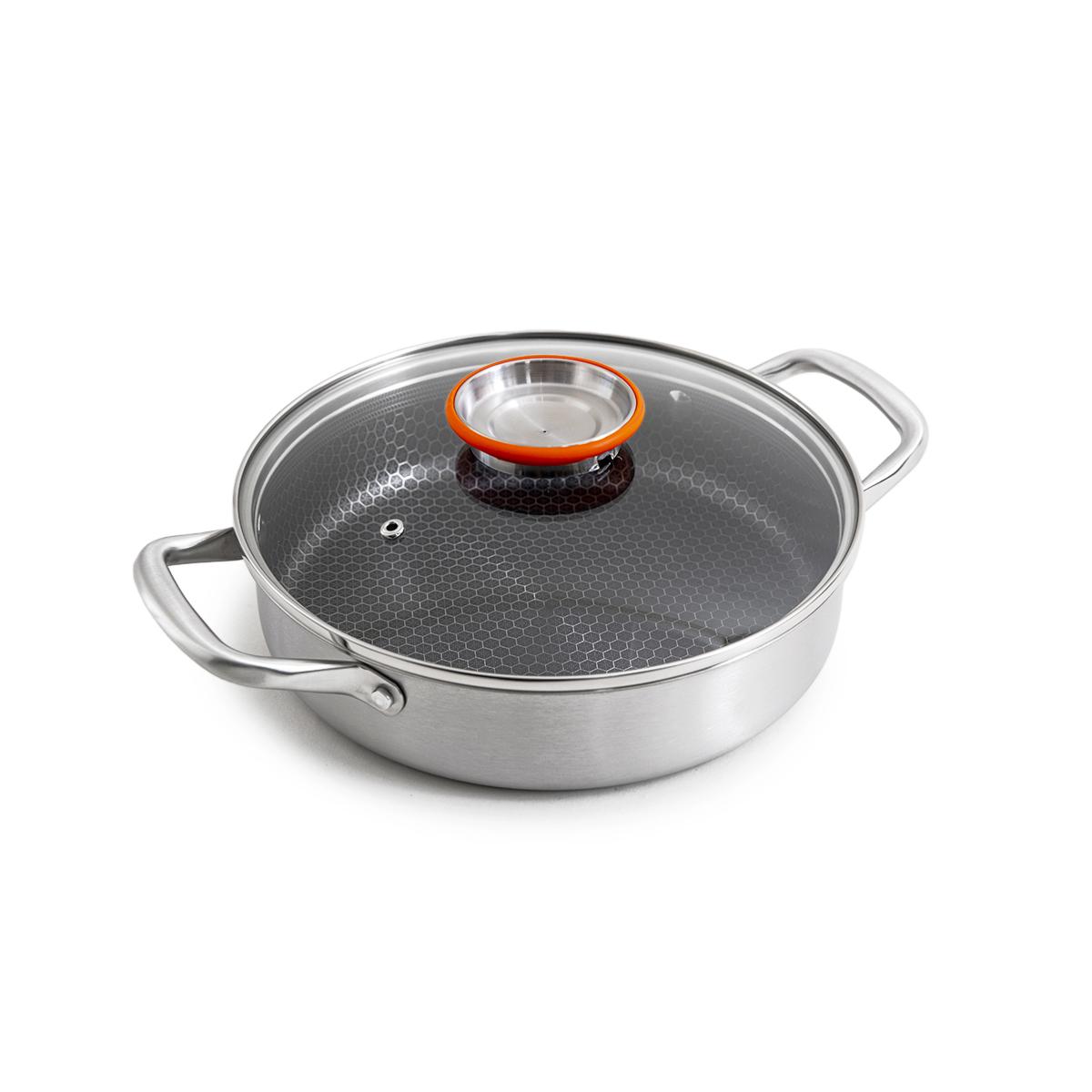 Sautoir 28cm triplex avec couvercle - "BlackSteel" couleur unique, LAGUIOLE CUISSON