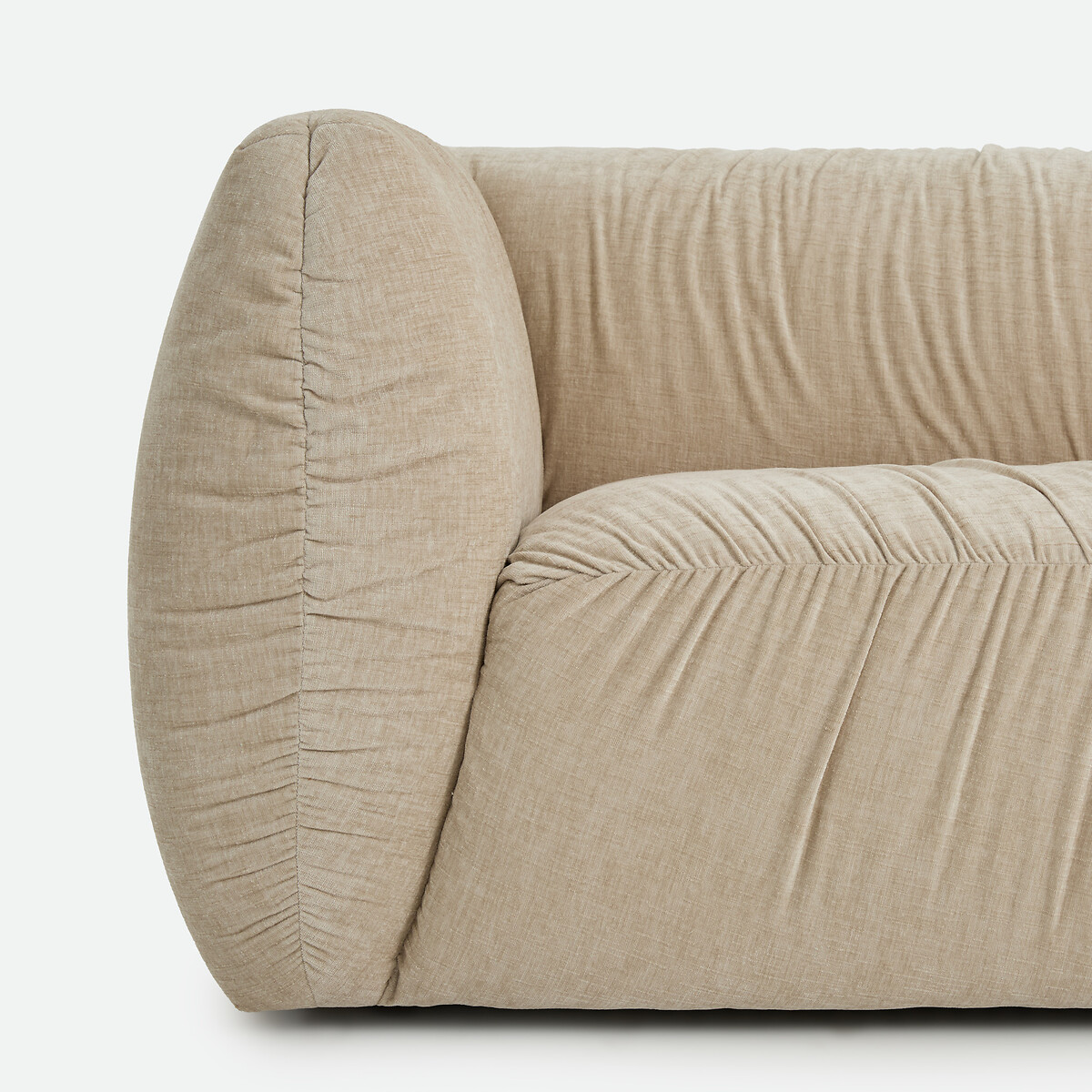 Canapé droit 3 ou 4 places, en chenille flammée, SILVER beige, LA REDOUTE INTERIEURS