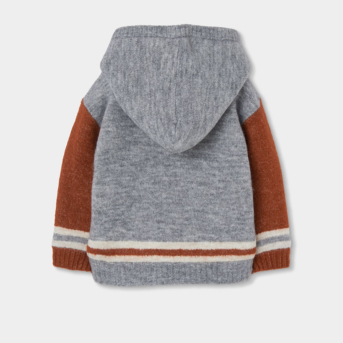 Veste garçon en maille à capuche gris, BOBOLI