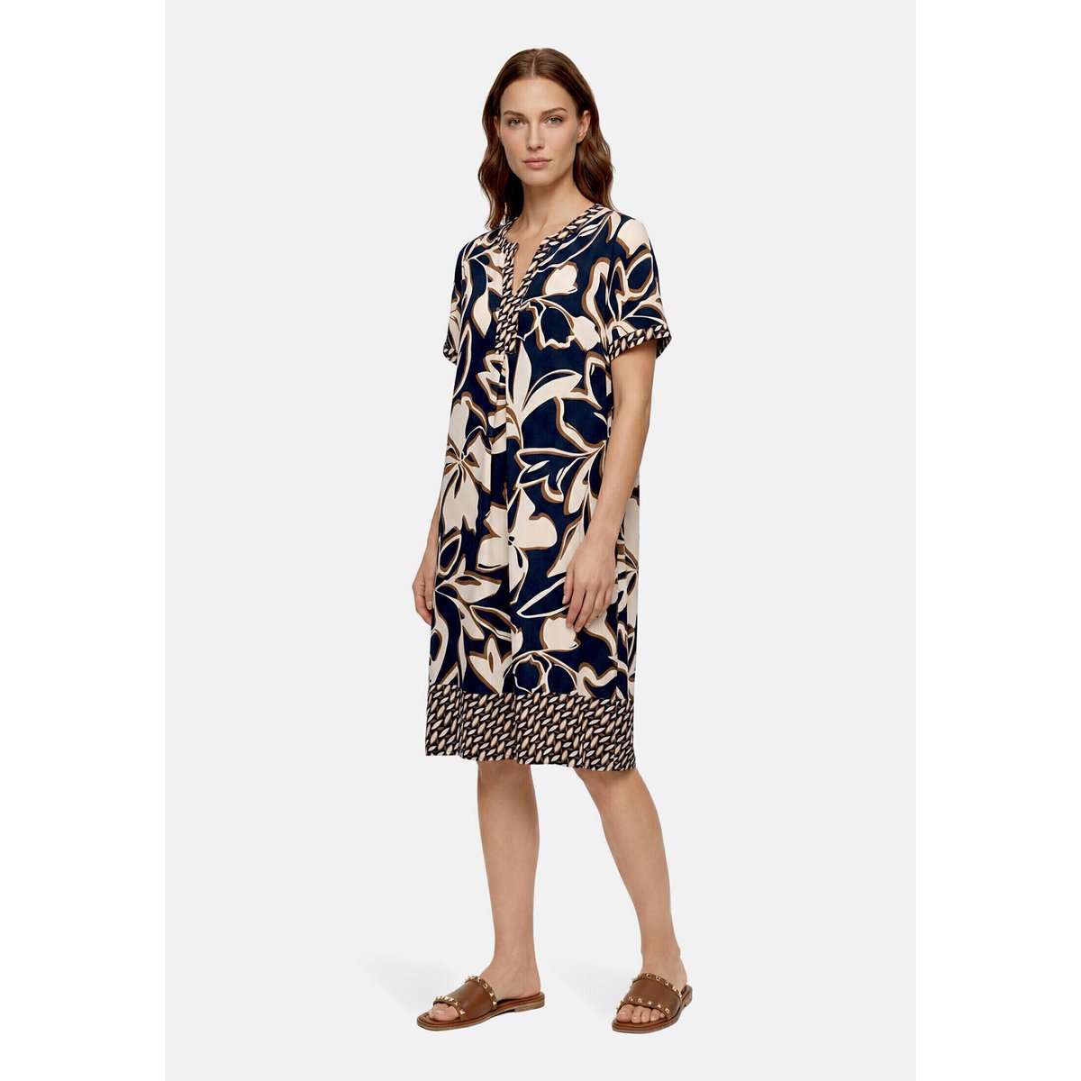 Robe tunique manches courtes dark blue/brown, BETTY BARCLAY