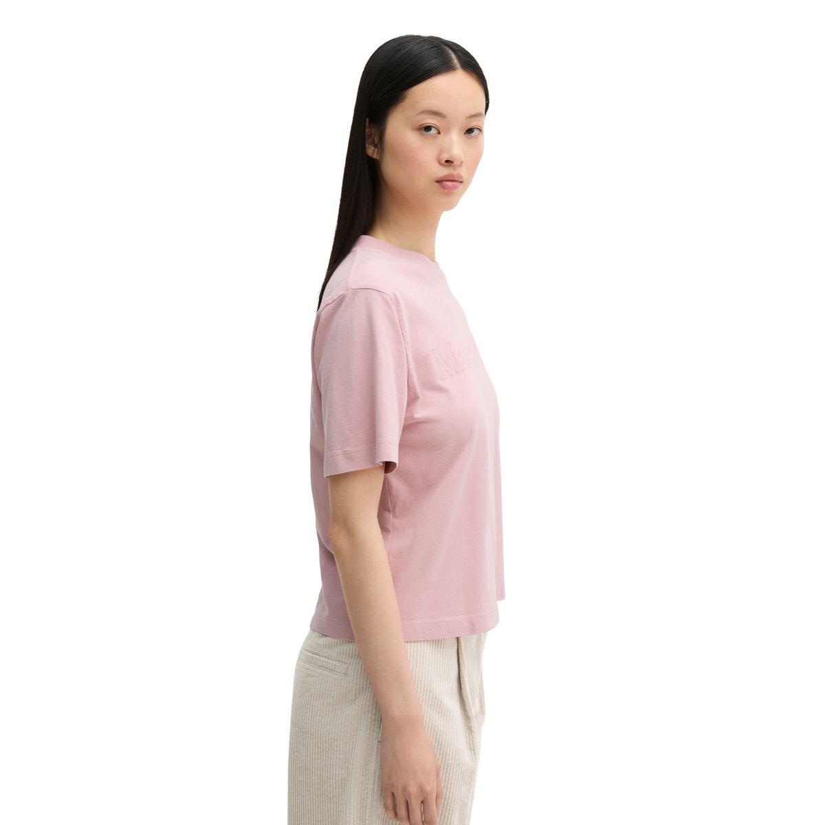 T-shirt à logo, coupe décontractée en coton bio issu de sources renouvelables vieux rose, MARC O'POLO