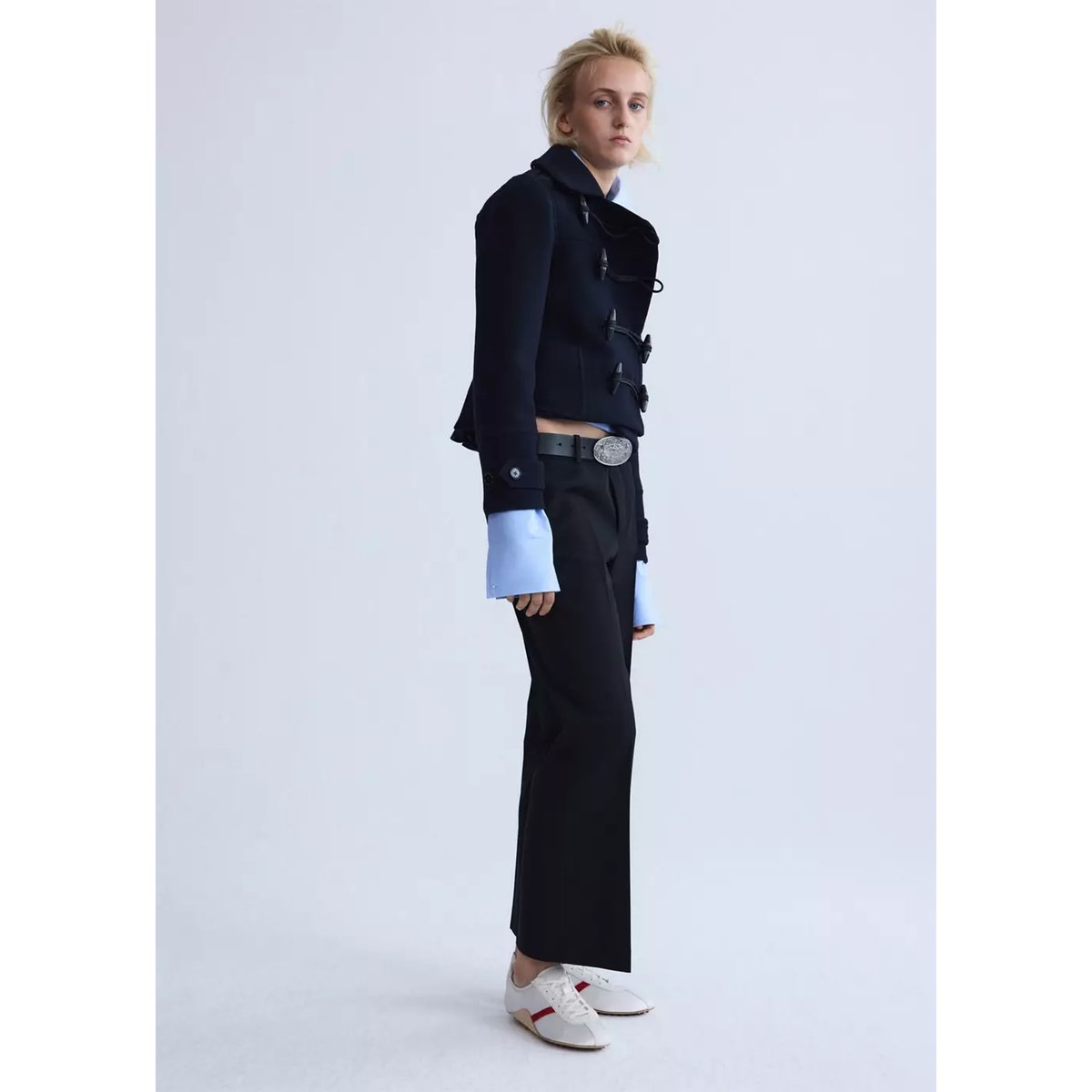 Pantalon crop taille basse noir, MANGO