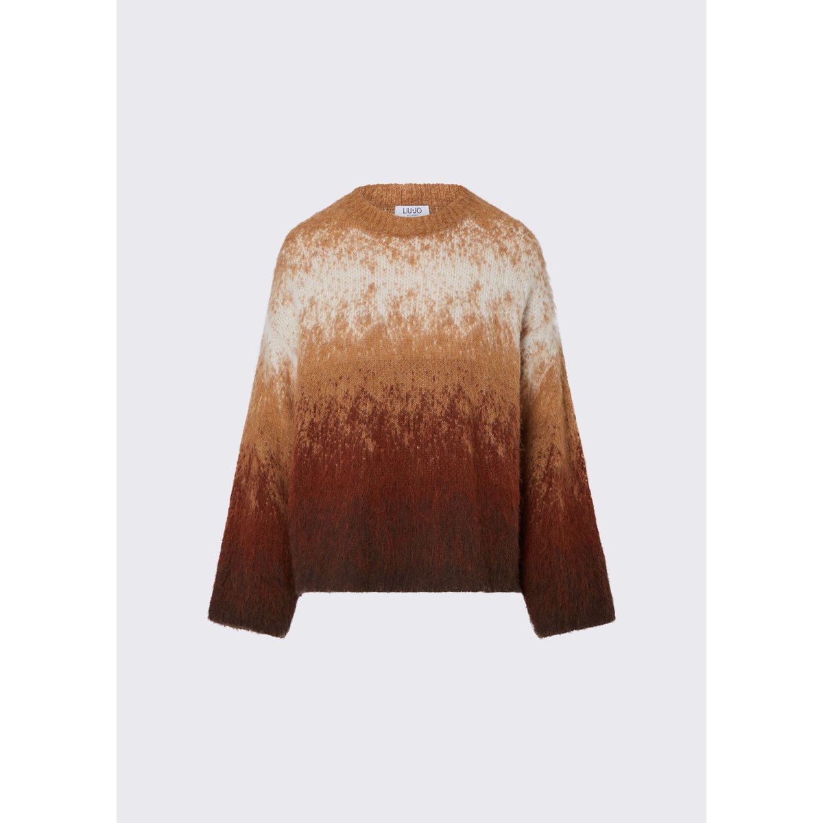 Maille jacquard en laine brossée camel, LIU JO
