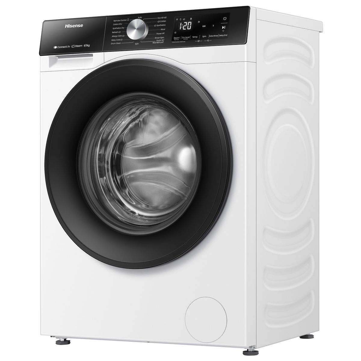 Lave linge séchant hublot WD3S8043BW3 PureJetWash couleur unique, HISENSE