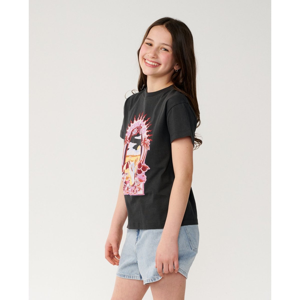 T-shirt enfant Costa Del Sol Band washed black, RIP CURL