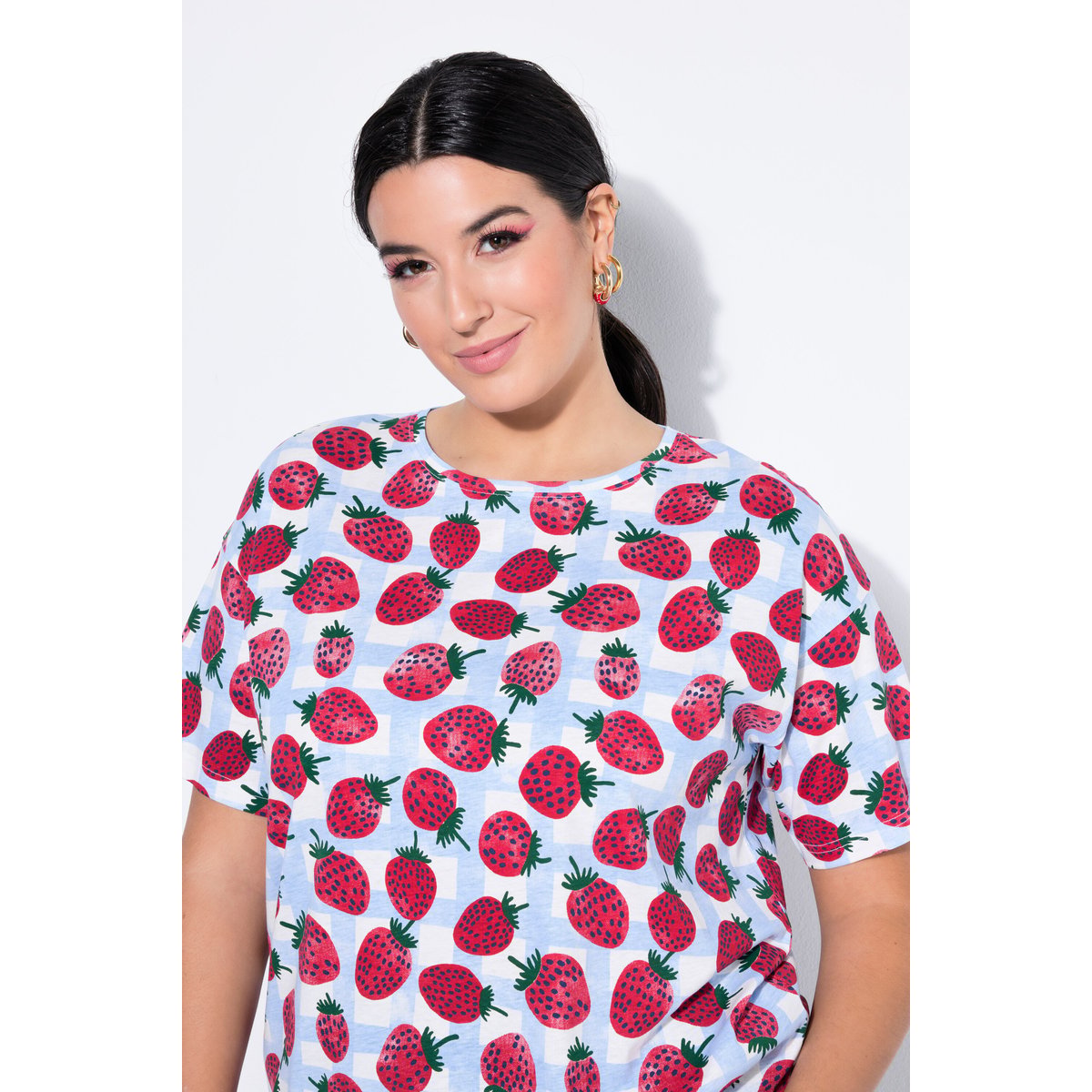 T-shirt oversize, imprimé Strawberry blanc cassé, STUDIO UNTOLD