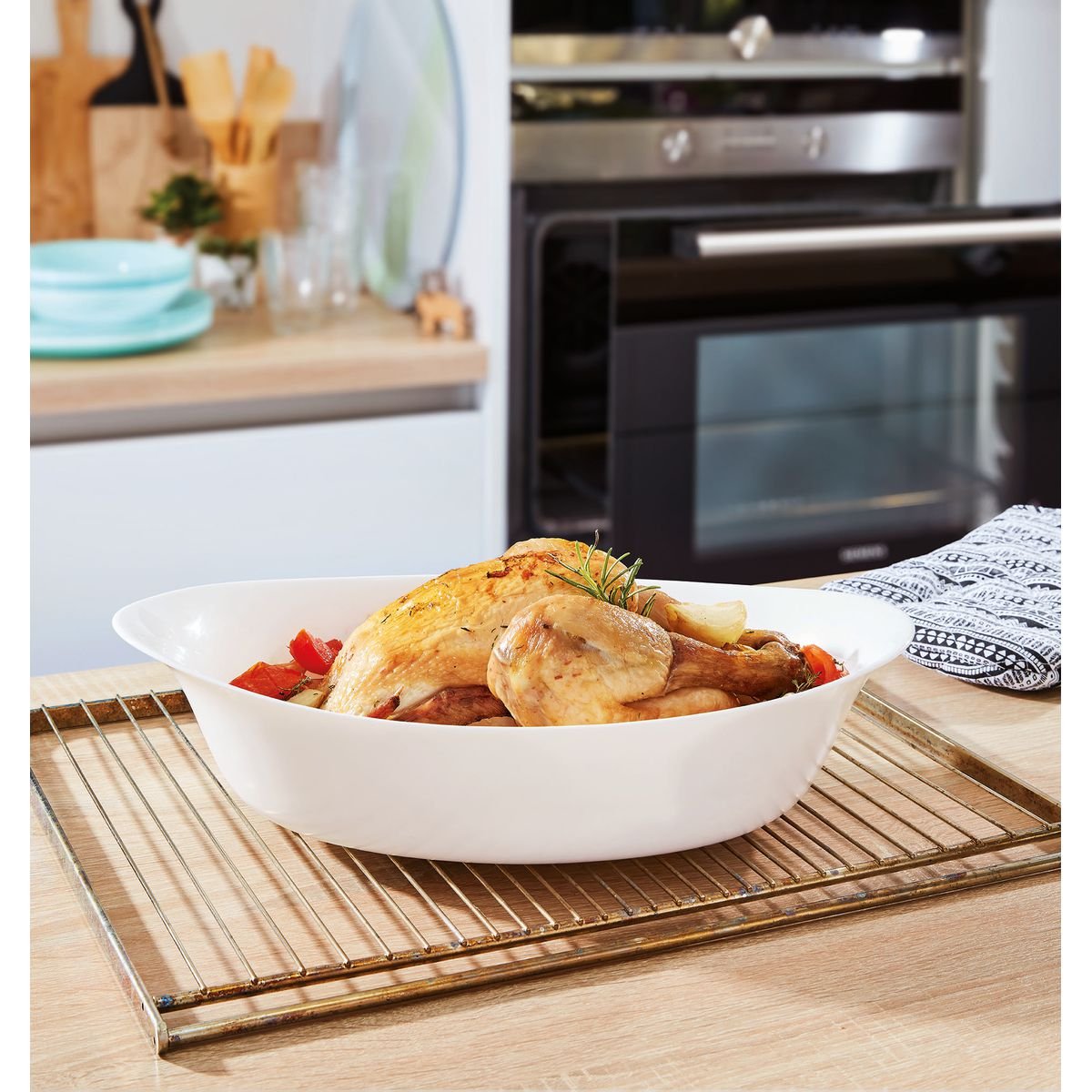Plat à four ovale 38cm -SMART CUISINE CARINE blanc, LUMINARC