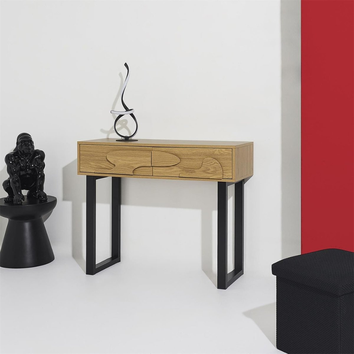 Console 2 tiroirs CALYPSO beige, THE HOME DECO FACTORY