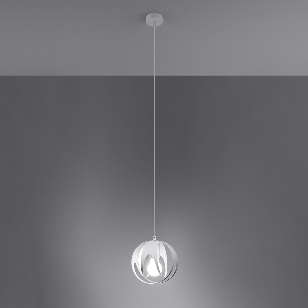 Suspension Acier Blanc E27 1 Tulos blanc, EDEN
