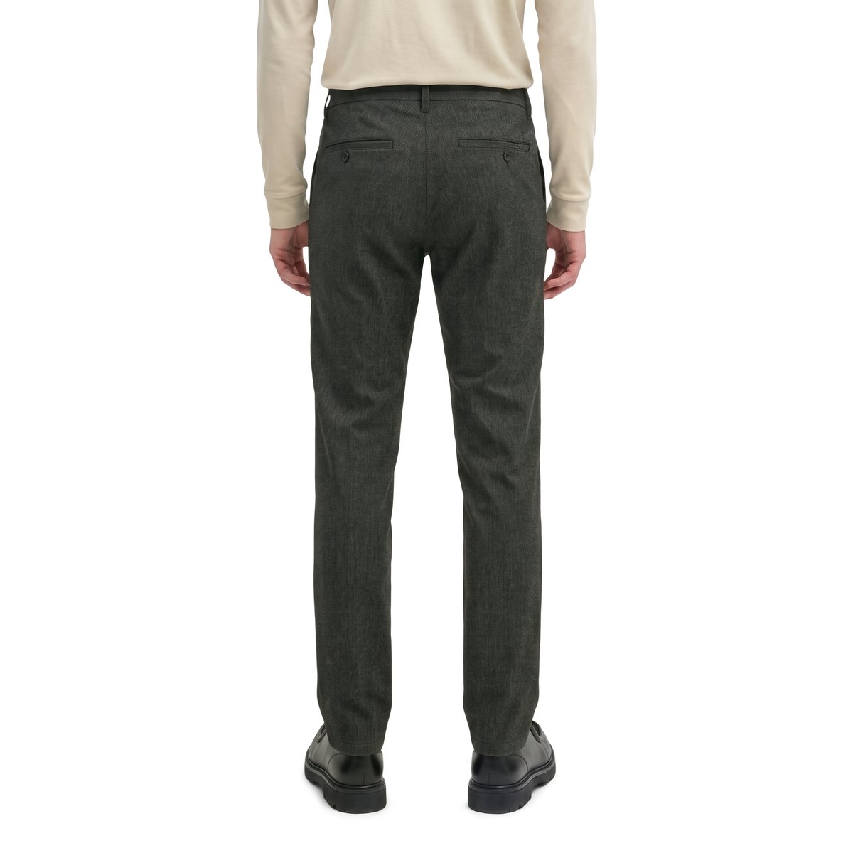 Chino modèle Stig, coupe jogger en mélange élastique de coton bio et de viscose noir, MARC O'POLO