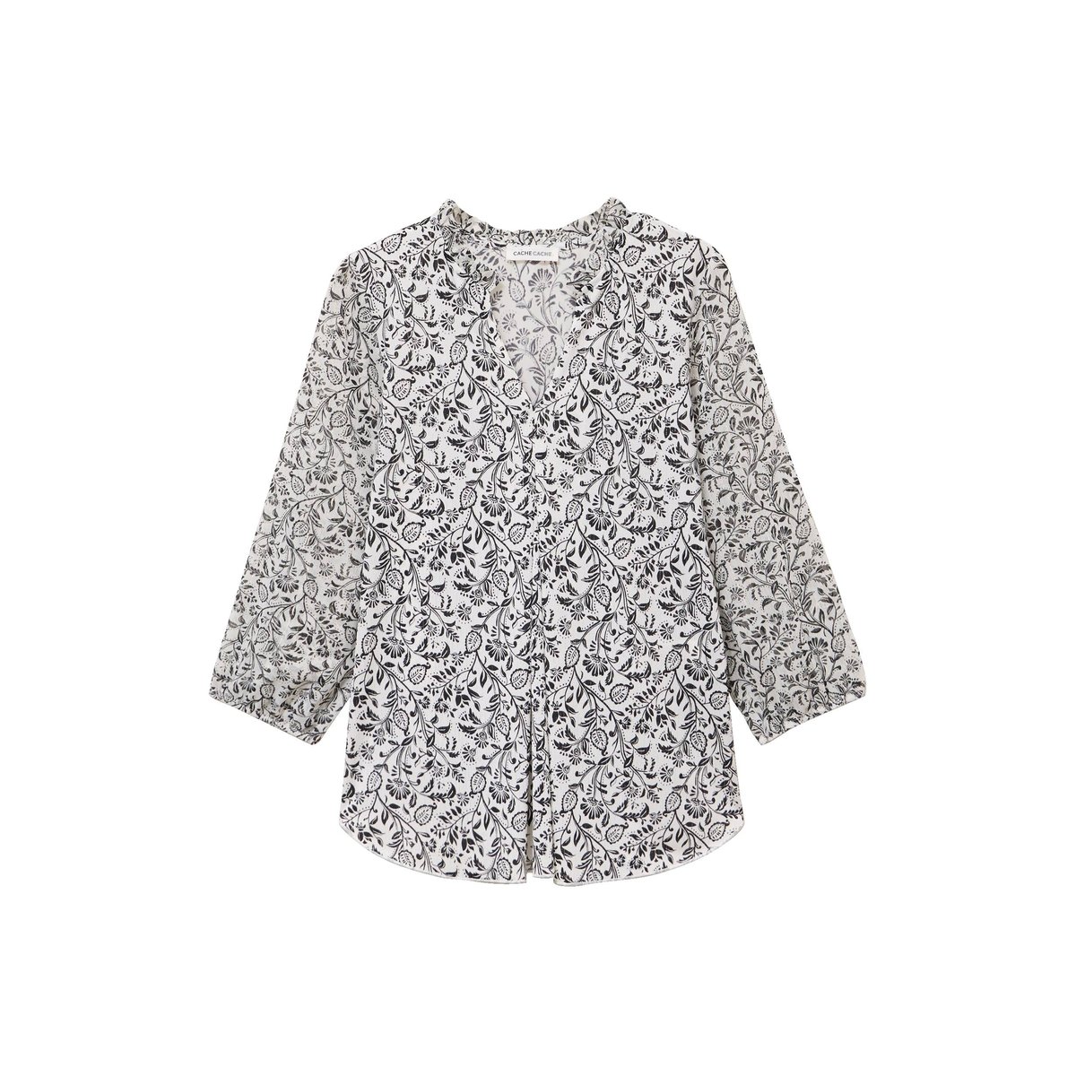 Blouse col v manches 3/4 blanc, CACHE CACHE