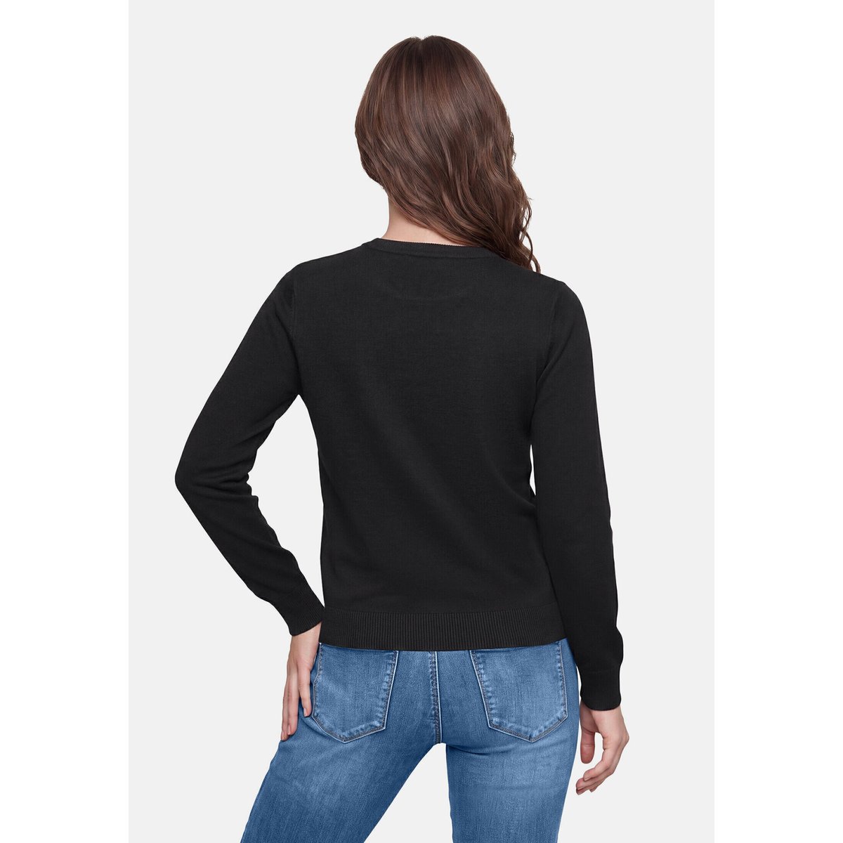 Pull-over en maille à encolure bateau noir, BETTY BARCLAY
