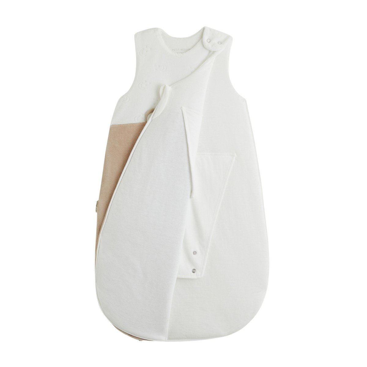 Gigoteuse d'hiver en velours Eliah ecru, PETIT BEGUIN