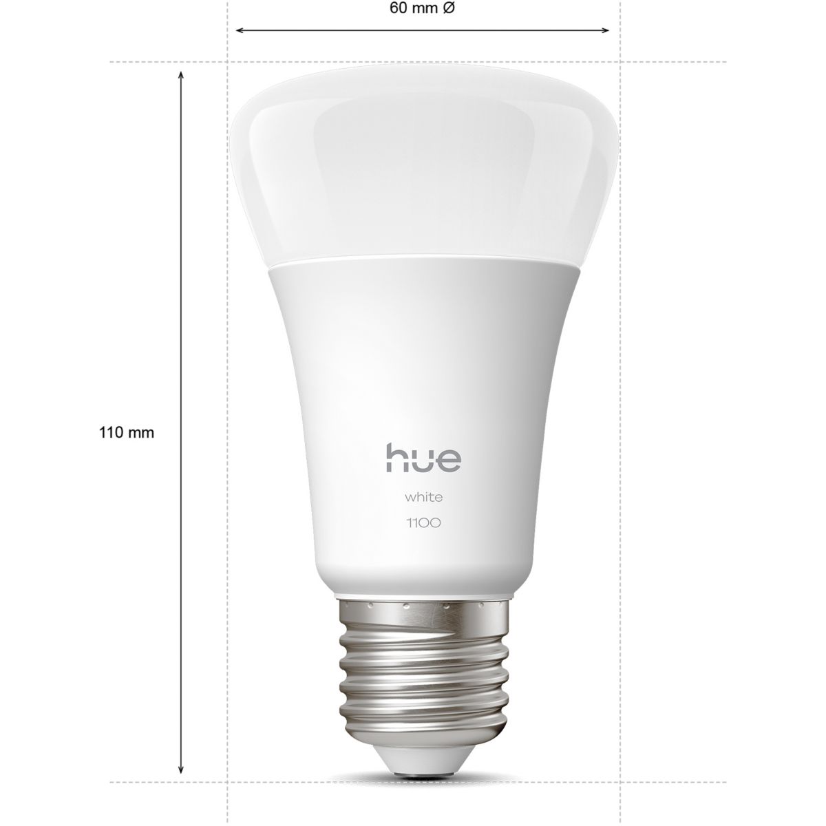 Ampoule LED connectée E27 White 75W couleur unique, PHILIPS HUE