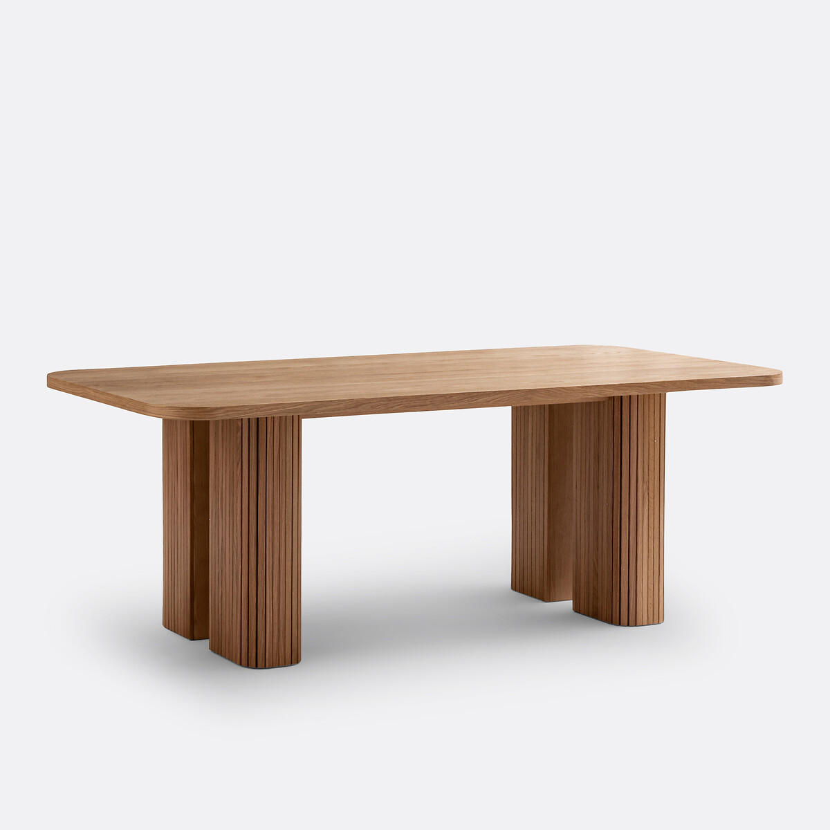 Table à manger rectangulaire, plaqué chêne et pin, 6 à 8 couverts, LATTI coloris chêne, LA REDOUTE INTERIEURS