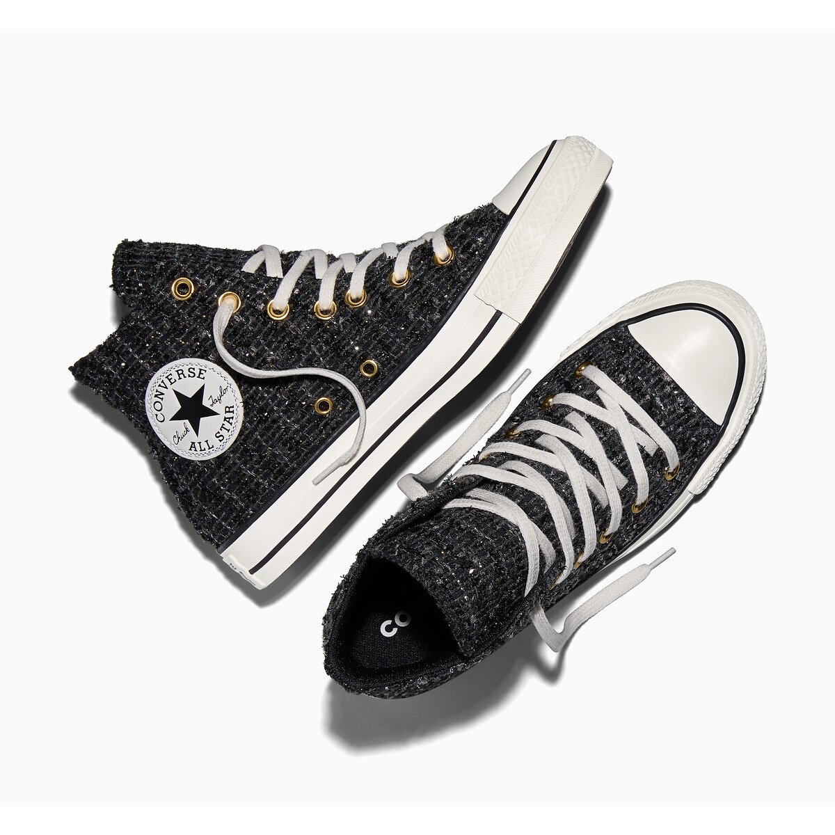 Baskets CHUCK TAYLOR ALL STAR HI TWEED noir, CONVERSE