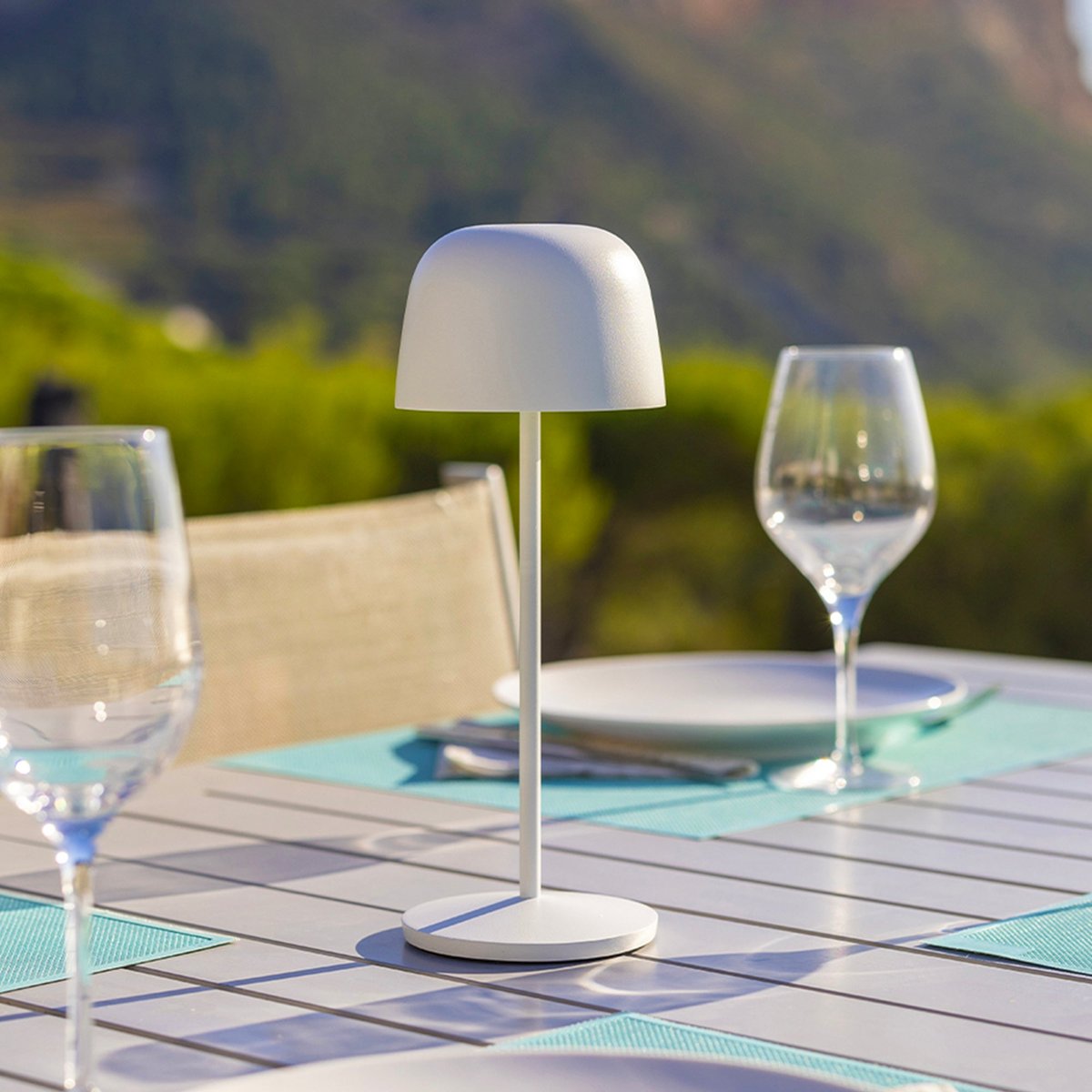 Lot de 6 Lampes de table avec socle 6x SOPHIA blanc, LUMISKY