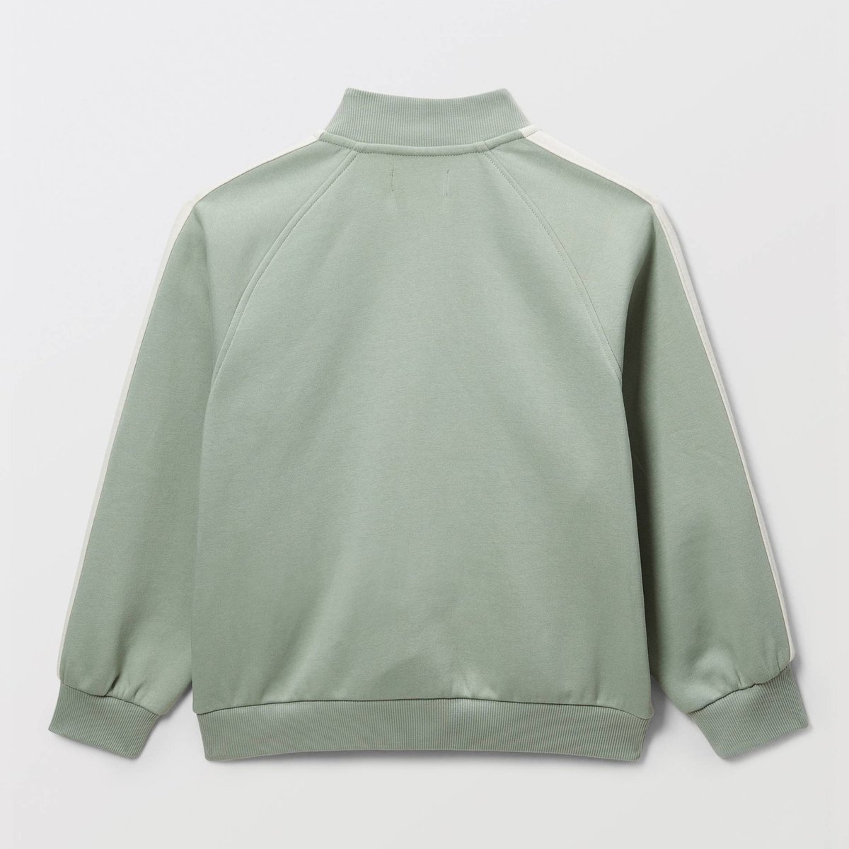 Sweat molleton uni col teddy en coton BIO GOTS agave, MONOPRIX