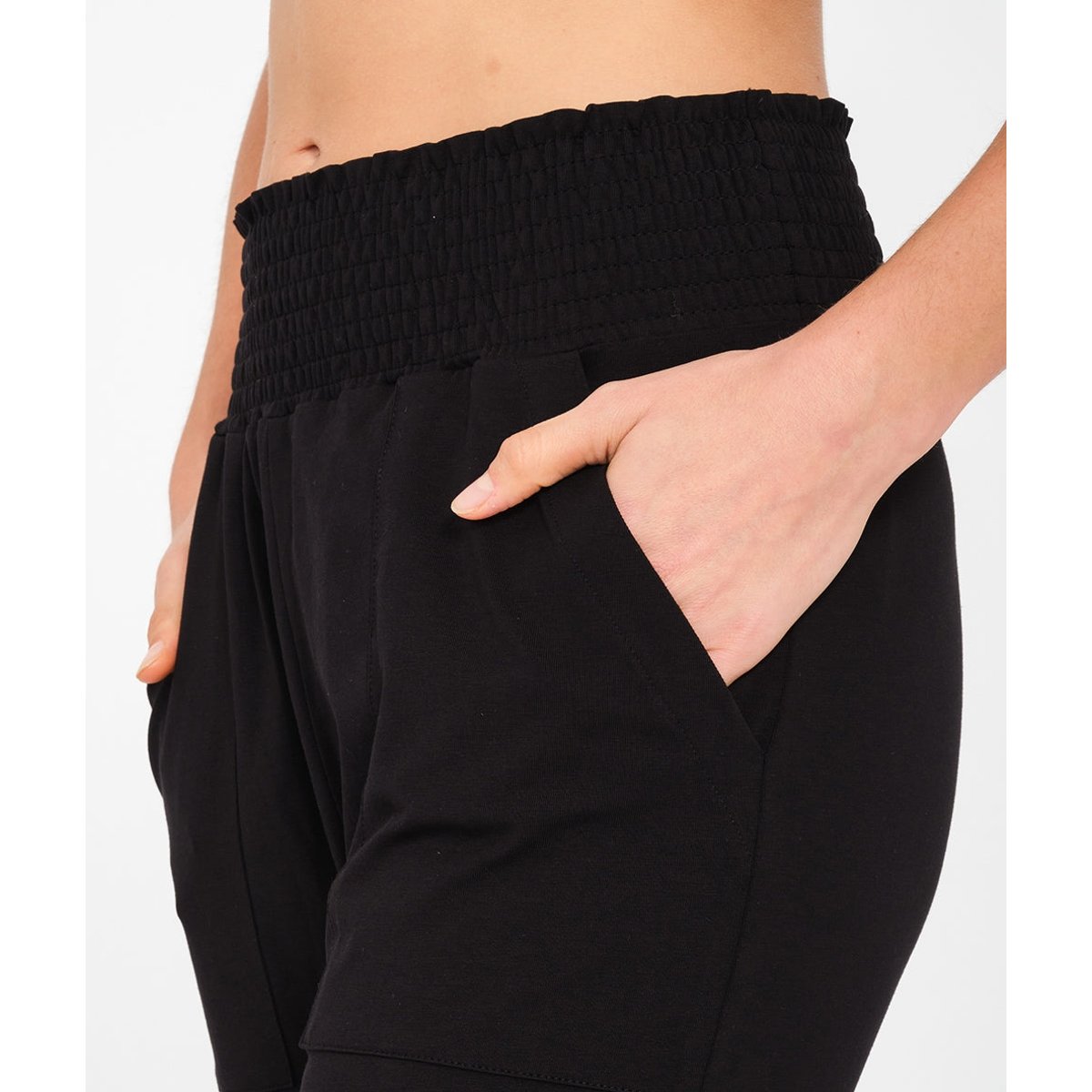 Pantalon fluide yoga  MORJIM noir, YOGA SEARCHER