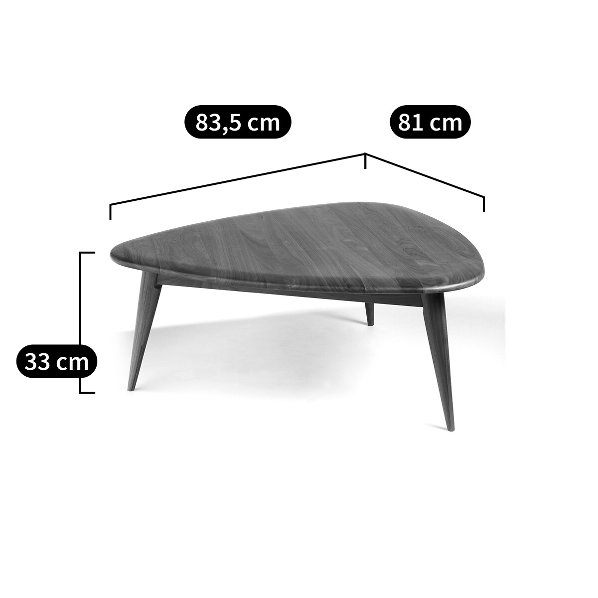 Table basse noyer massif, Théoleine, petit modèle noyer, AM.PM