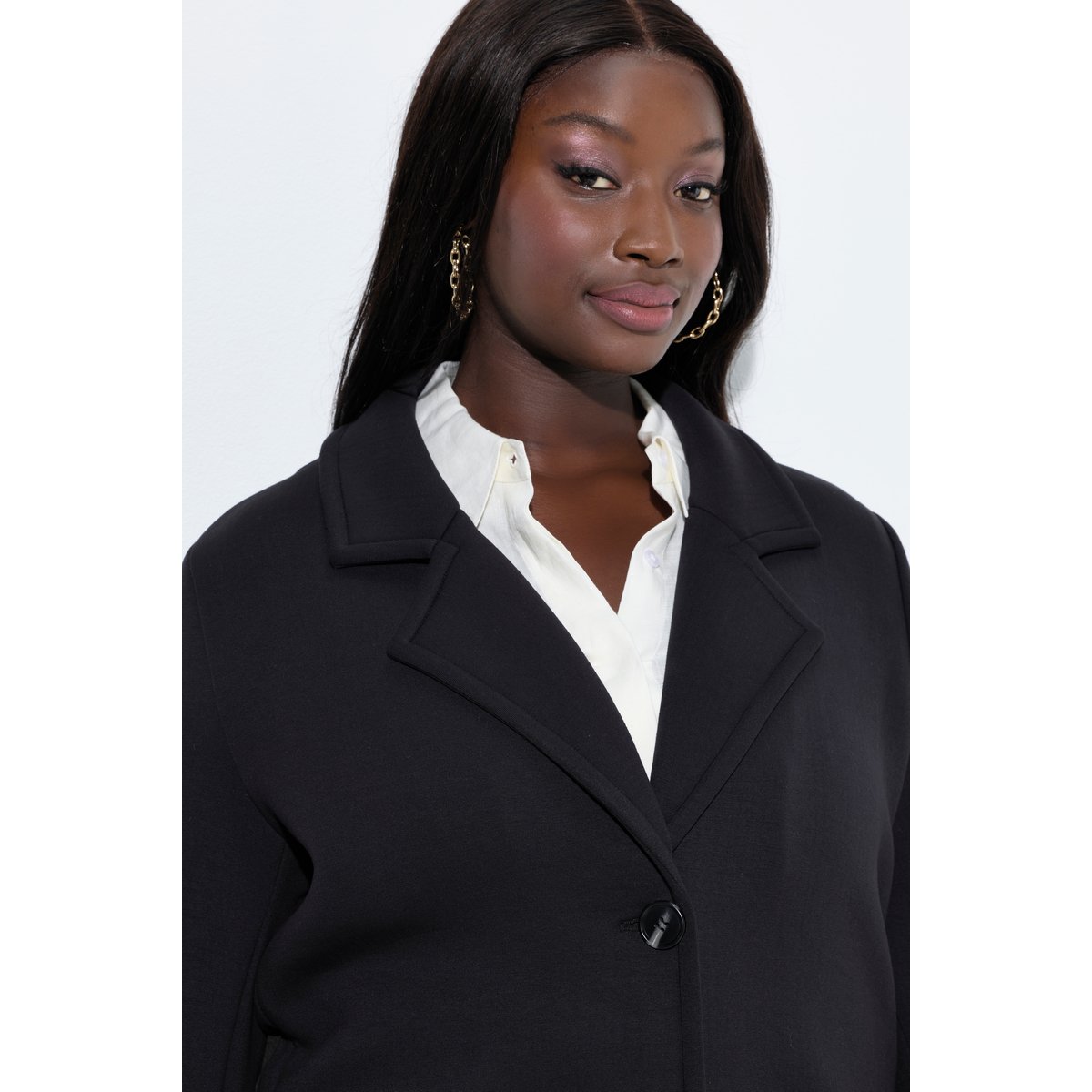 Manteau en tissu Scuba noir, ULLA POPKEN