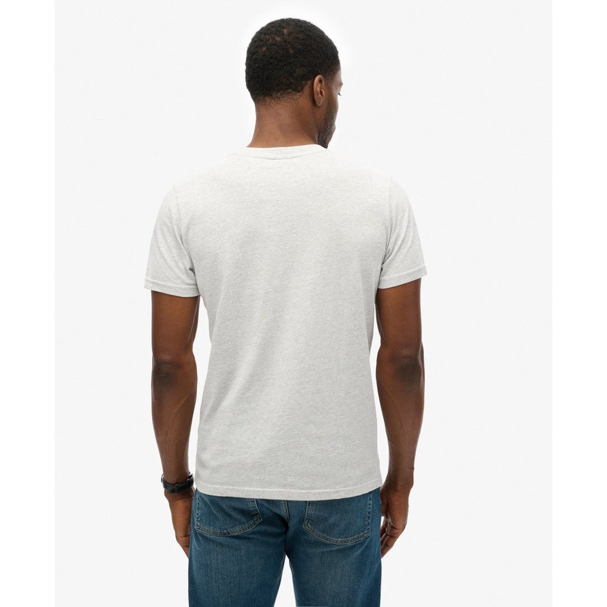 T-shirt à motif Reworked Classic gris flocon chiné, SUPERDRY