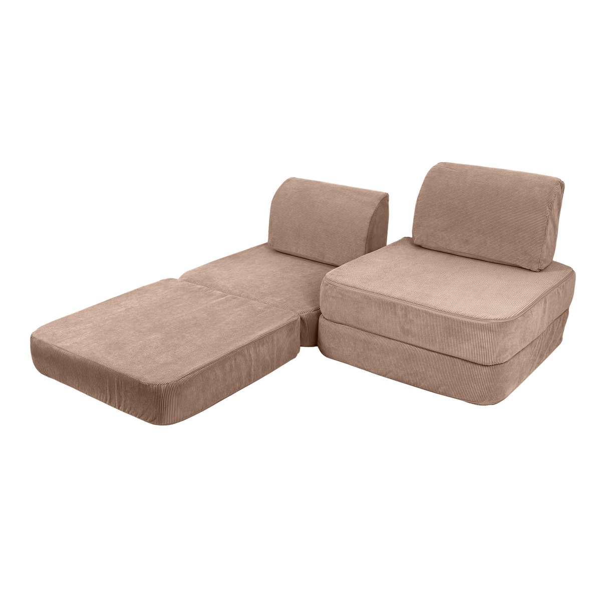 Canapé modulable velours SLIMCORDE marron, MEOW BABY