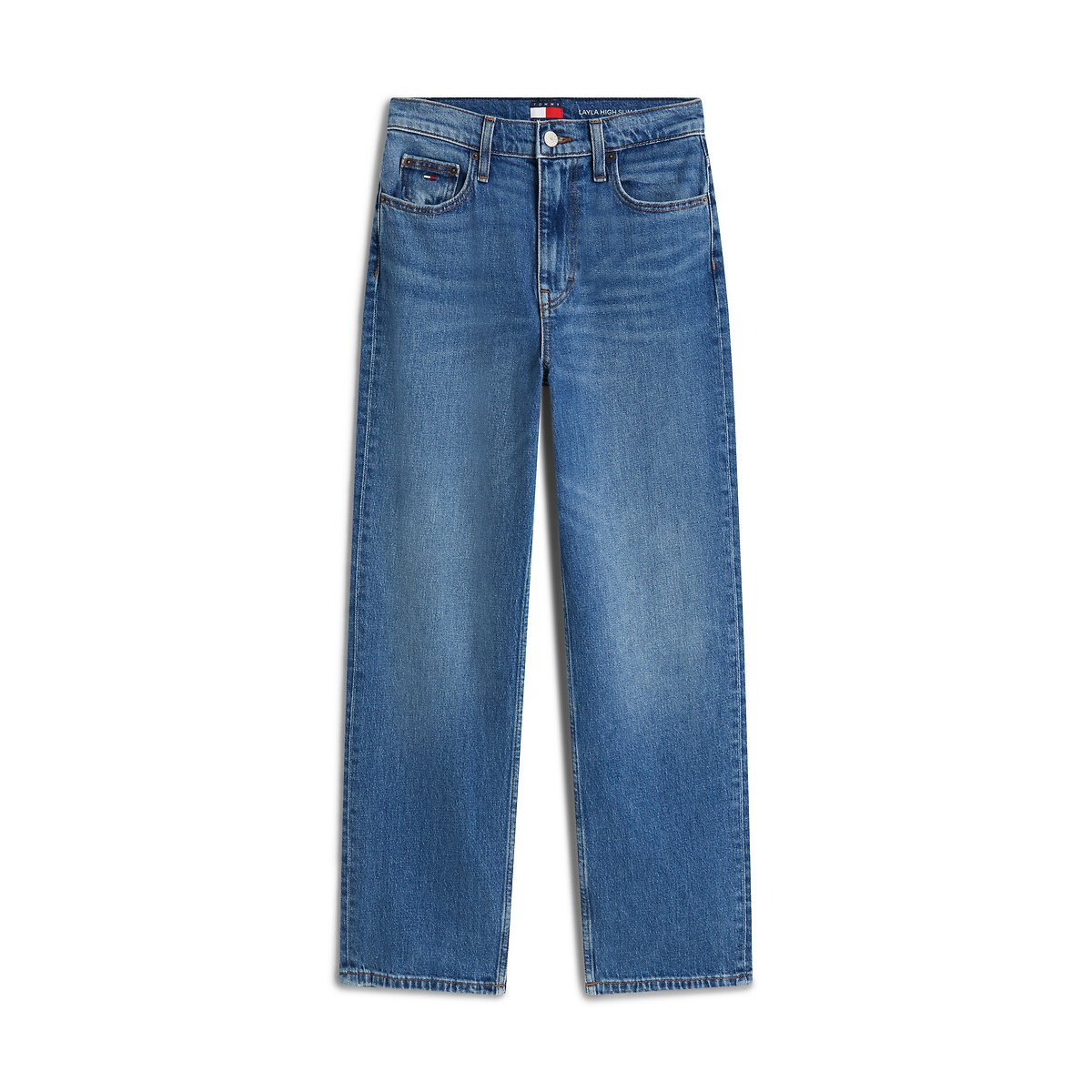 Jeans a vita alta e taglio dritto Layla denim blu , TOMMY JEANS