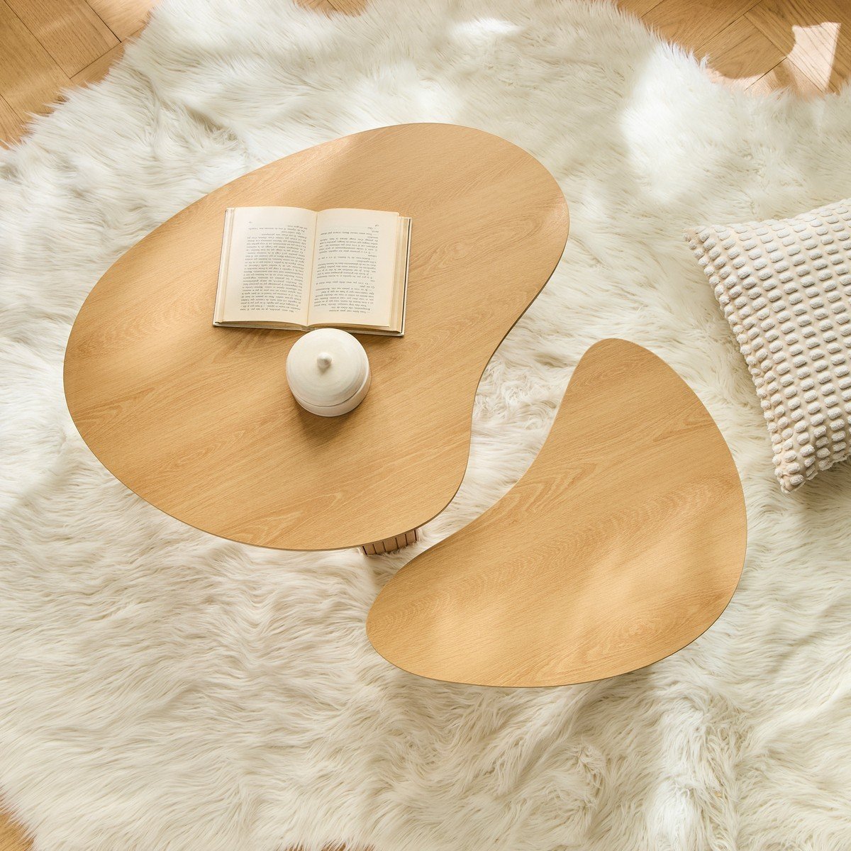 Lot de 2 tables basses - THÉA bois clair, CALICOSY
