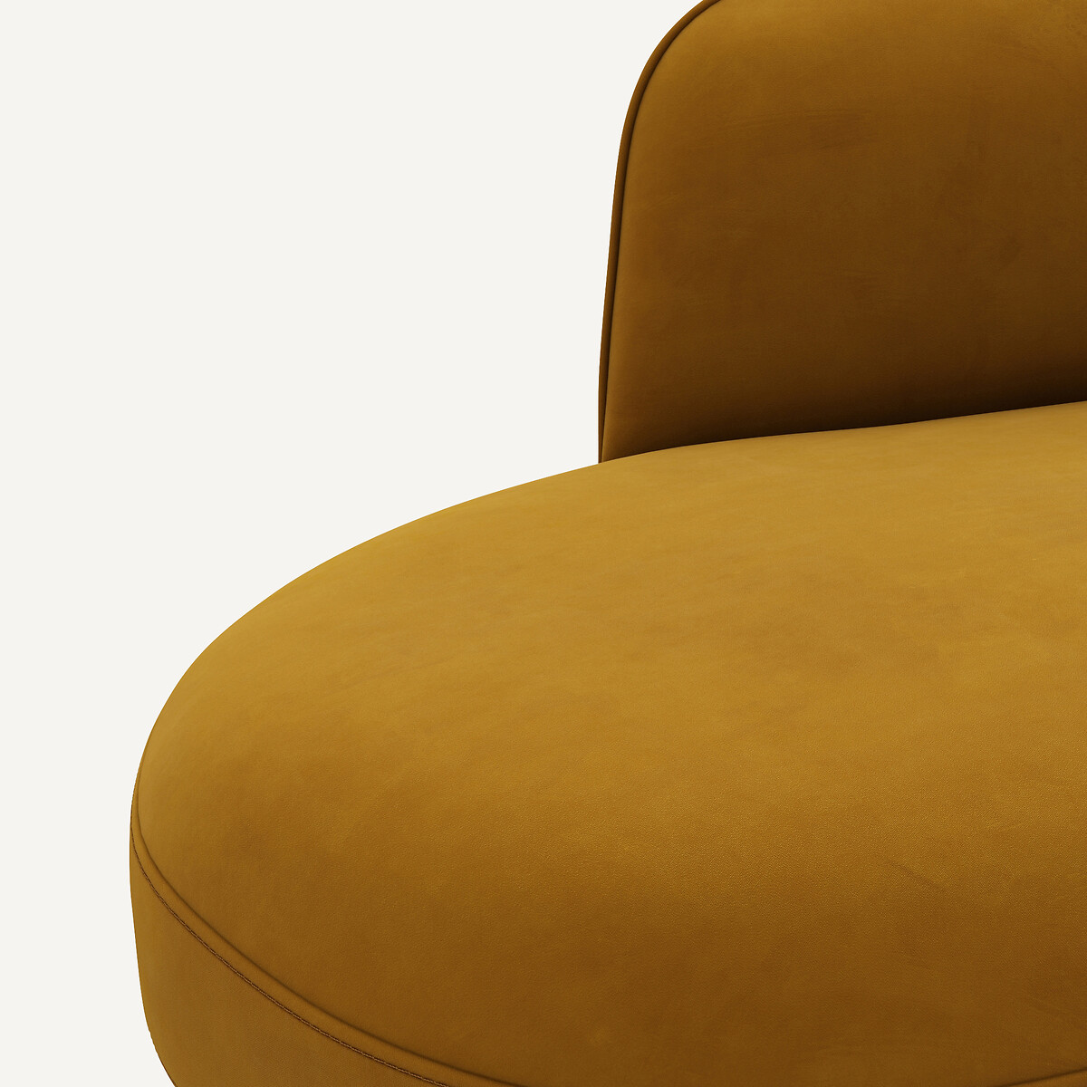 Fluwelen hoekbank, Rosebury, ontwerp Emmanuel Gallina mosterd, AM.PM X EMMANUEL GALLINA