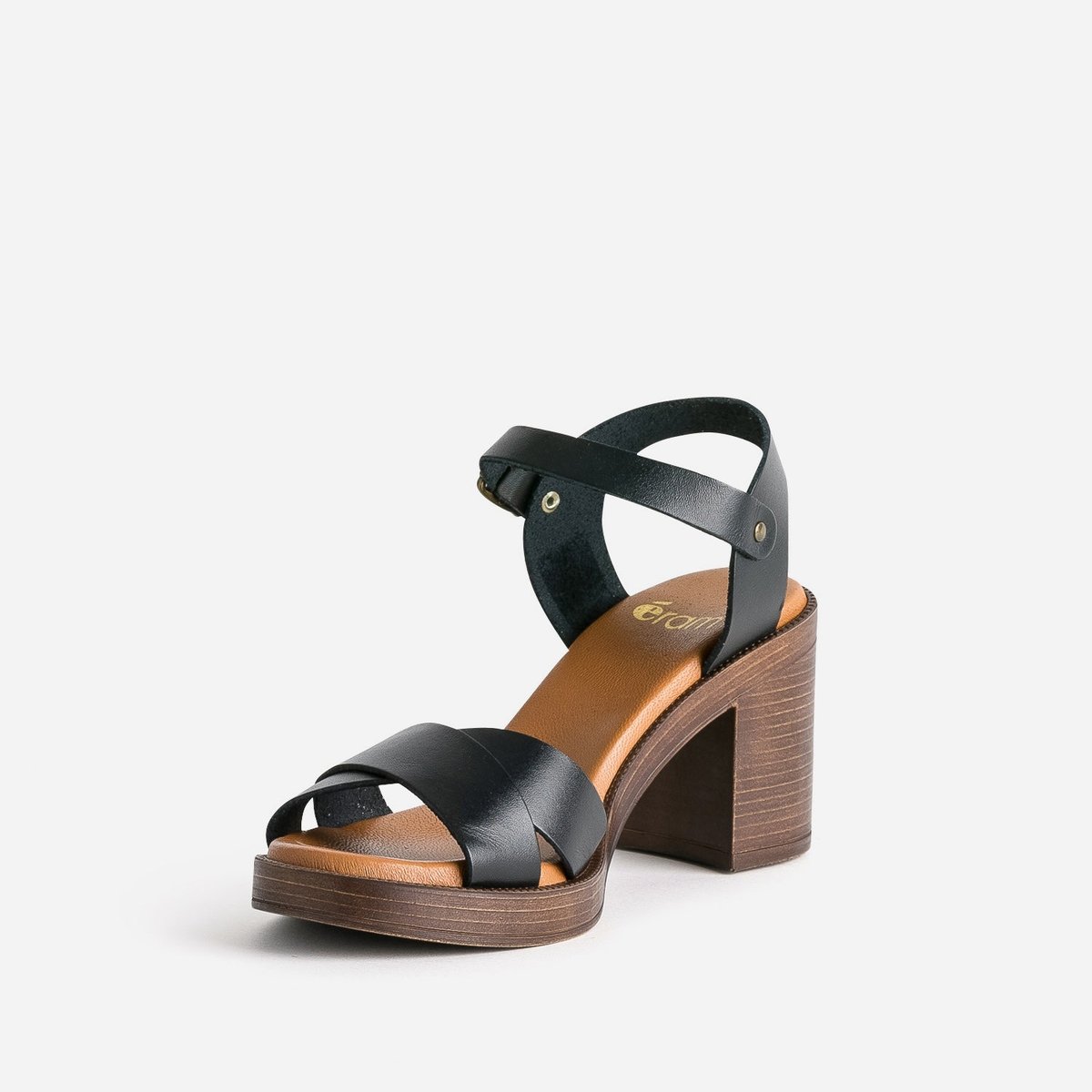 Sandale À Talon en cuir TALIGA noir, ERAM