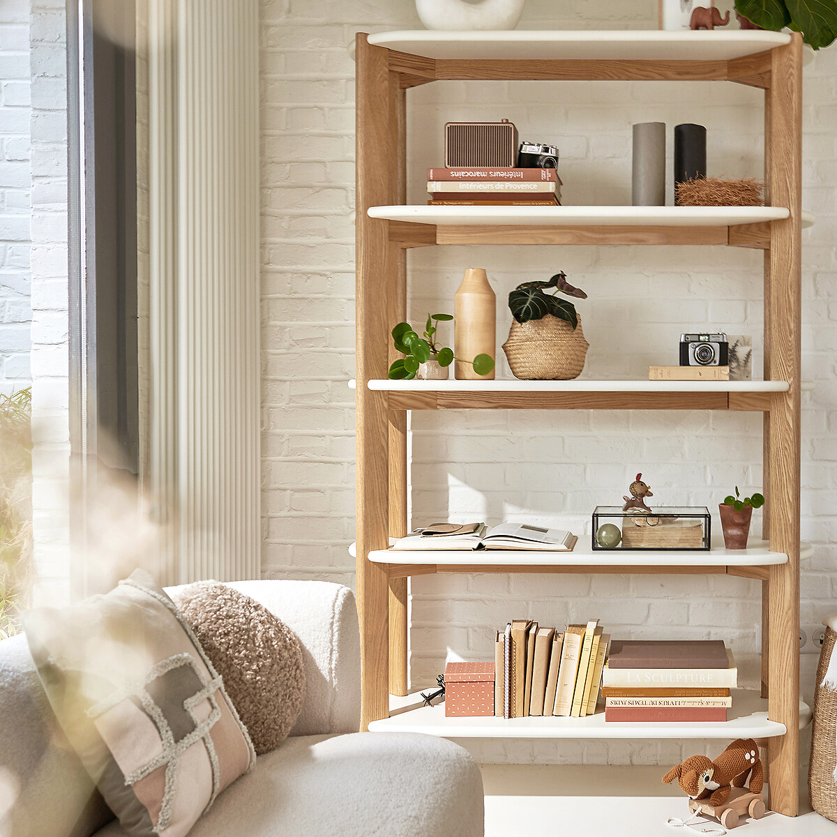 Bibliothèque forme organique, GALET blanc, LA REDOUTE INTERIEURS