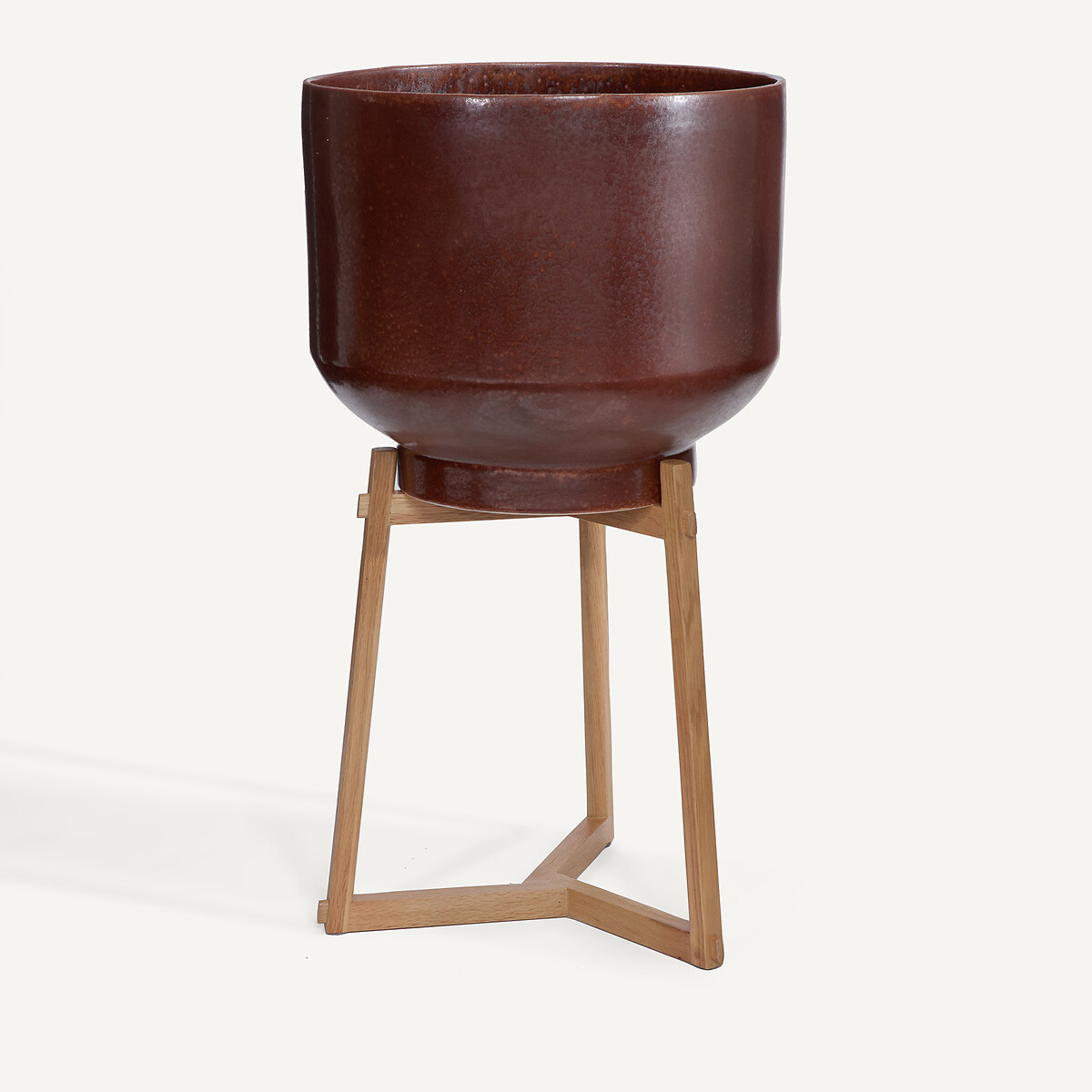 Support en chêne pour cache-pot Florian, hauteurs 23 et 33 cm, FLORIANE chêne naturel, AM.PM