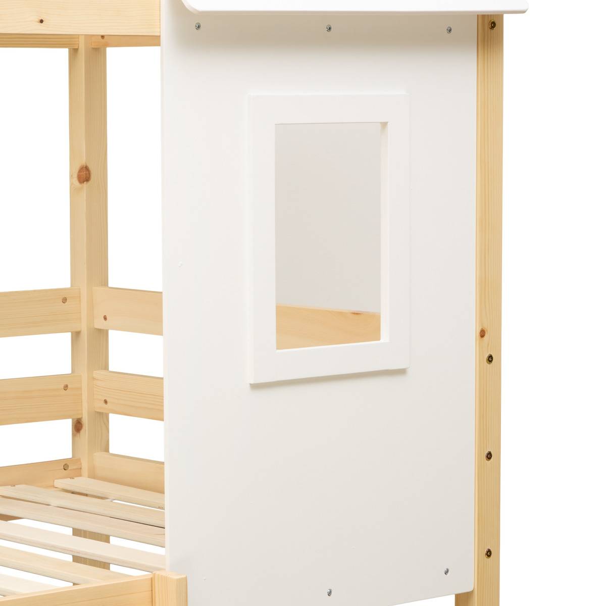 Lit superposé cabane pour enfant en pin BOSCO bois clair, ATMOSPHERA FOR KIDS