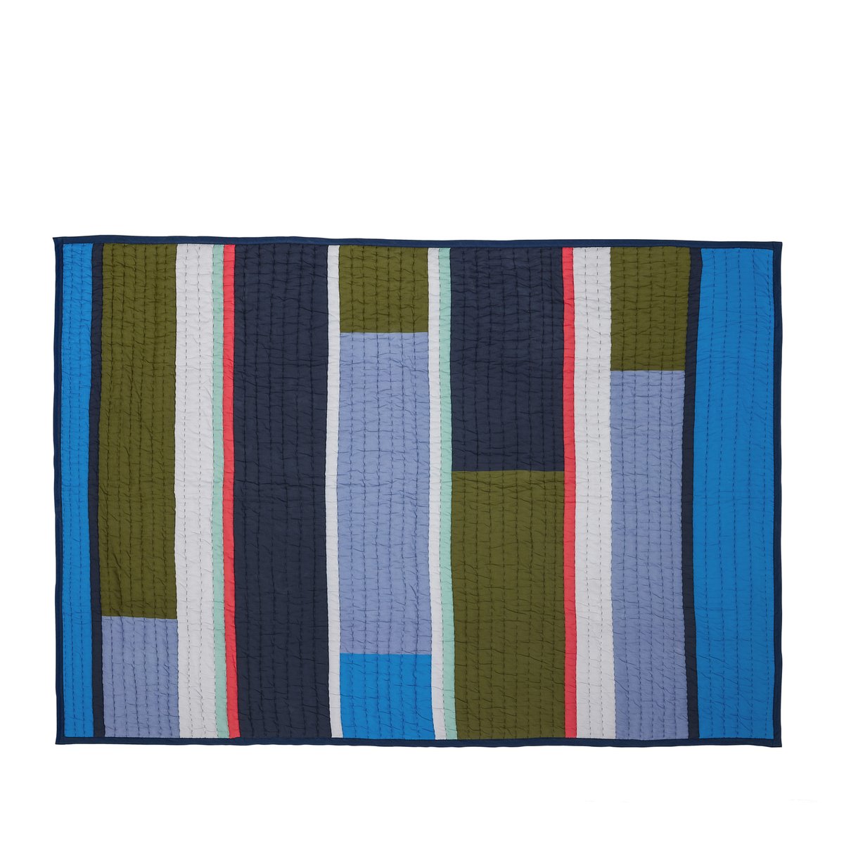 Plaid en coton PAVILION bleu/ multicoloré, HUBSCH