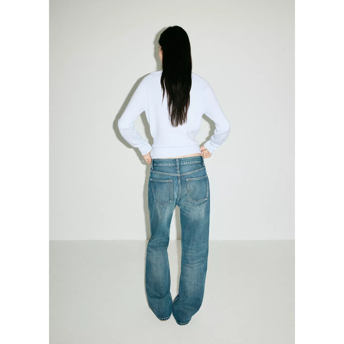 Pull en jersey avec ceinture à boucle bleu ciel, MANGO