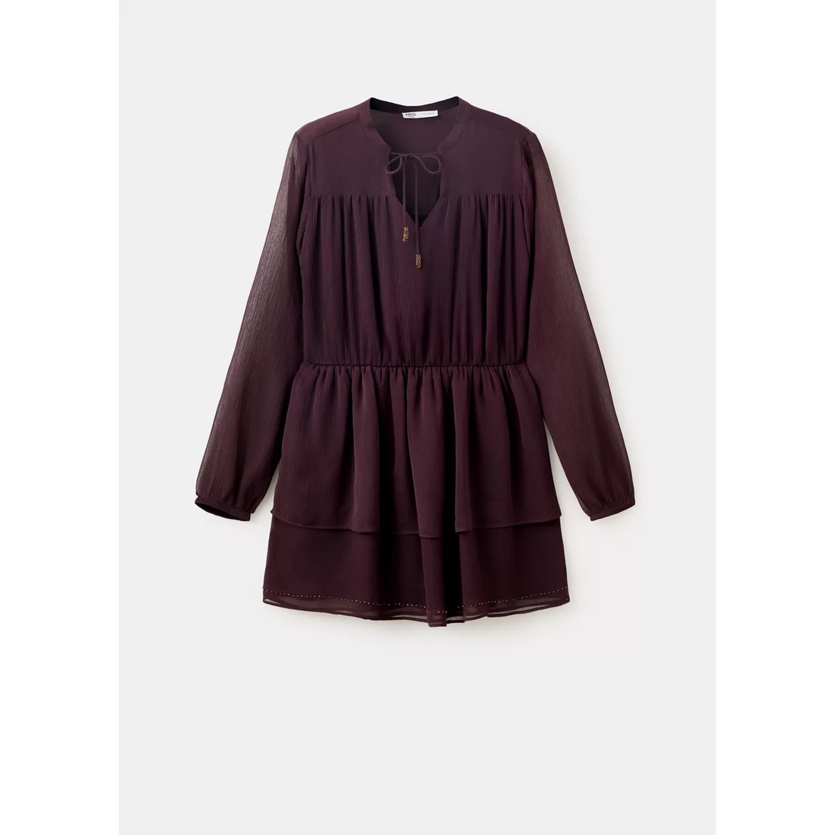Robe texturée à perles pourpre, MANGO TEEN